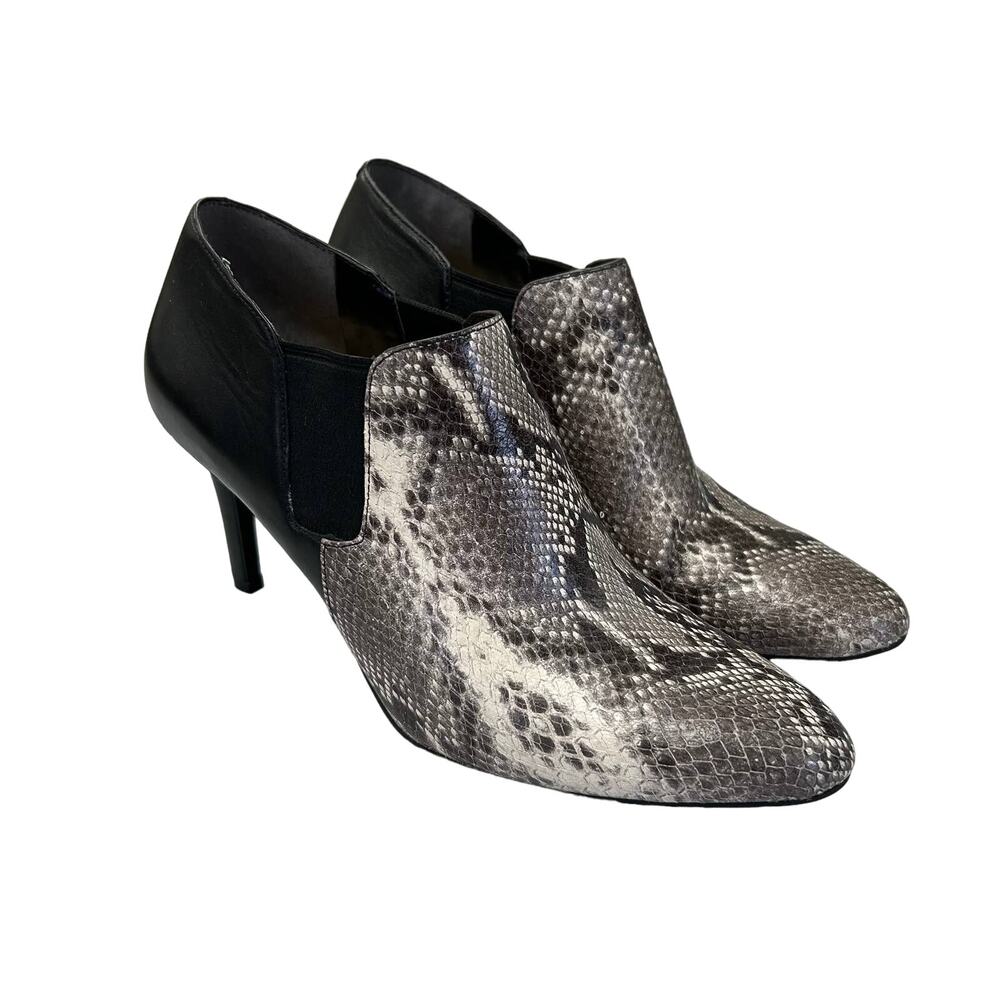 Cole Haan Bohemian Black Snake Print Slip On Almond Toe Stiletto 8